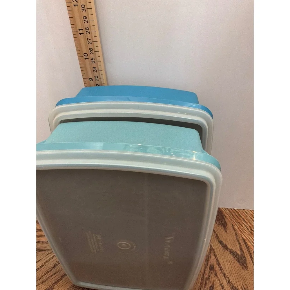 Vintage Unisex Tupperware Bento Lunch Box Set OS Blue Teal